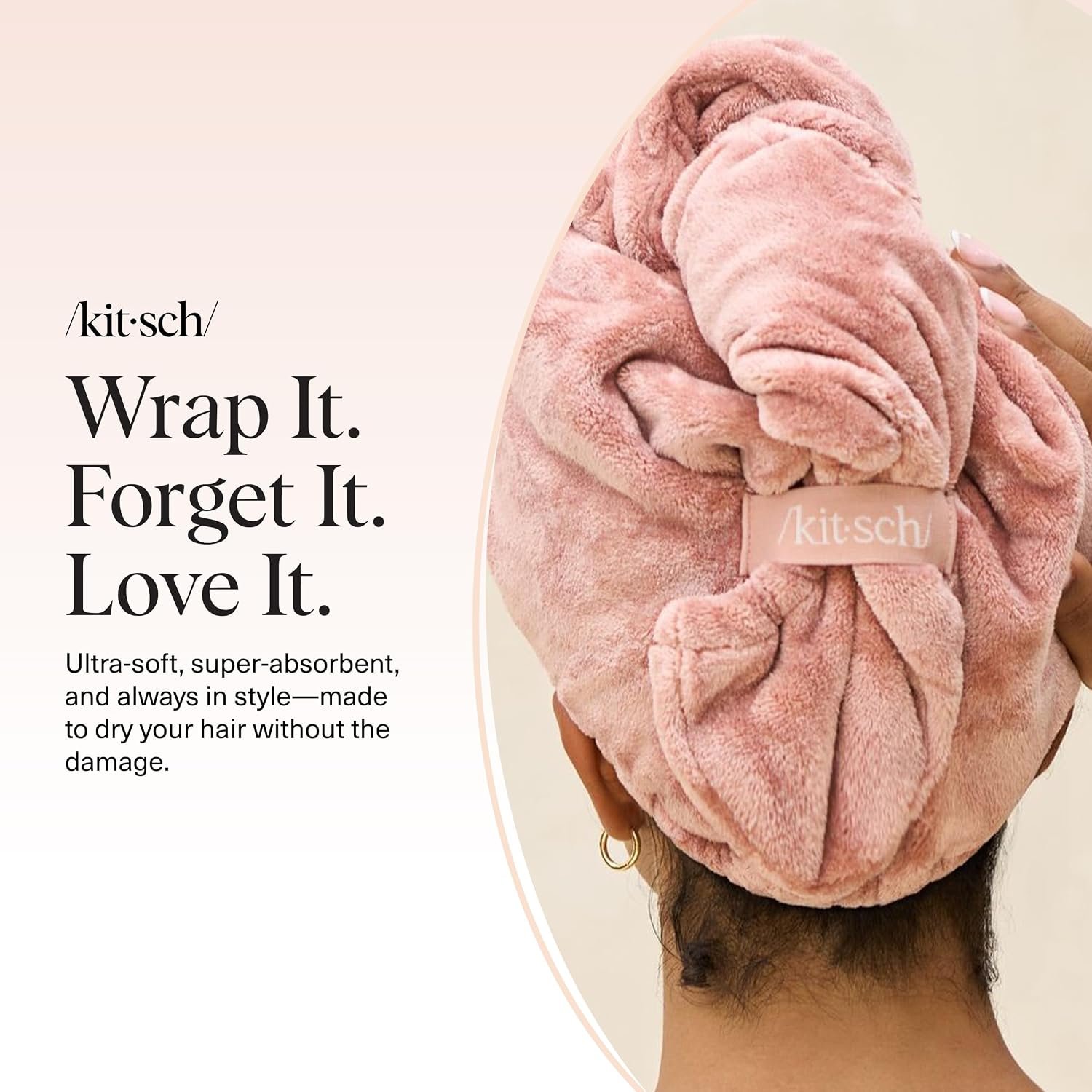 Kitsch Plush Microfiber Hair Towel Wrap for Women – Ultra Absorbent Microfiber Bath Towels for Wet, Curly, Long or Short Hair – Anti-Frizz Hair Wrap, Great Hair Care Gifts for Women - Image 8