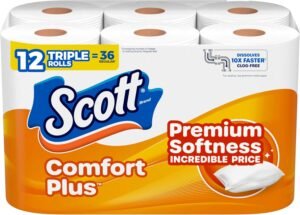 Scott ComfortPlus Toilet Paper, 12 ...