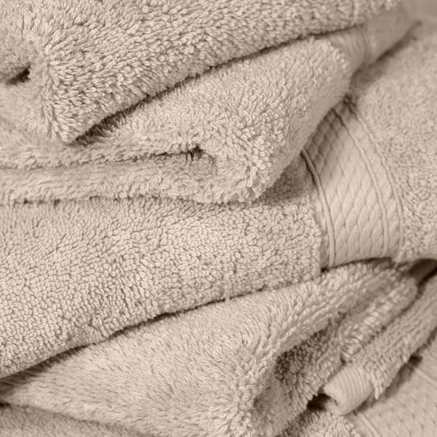 SUPERIOR Egyptian Cotton Ultra Plush & Absorbent, 6 Piece Set, Stone | Quick Dry, Soft Luxury Towel Set, Bath Essentials, Guest Bath, Spa, 2 Bath, 2 Hand, 2 Face Towels, Madeline Towels - Image 8