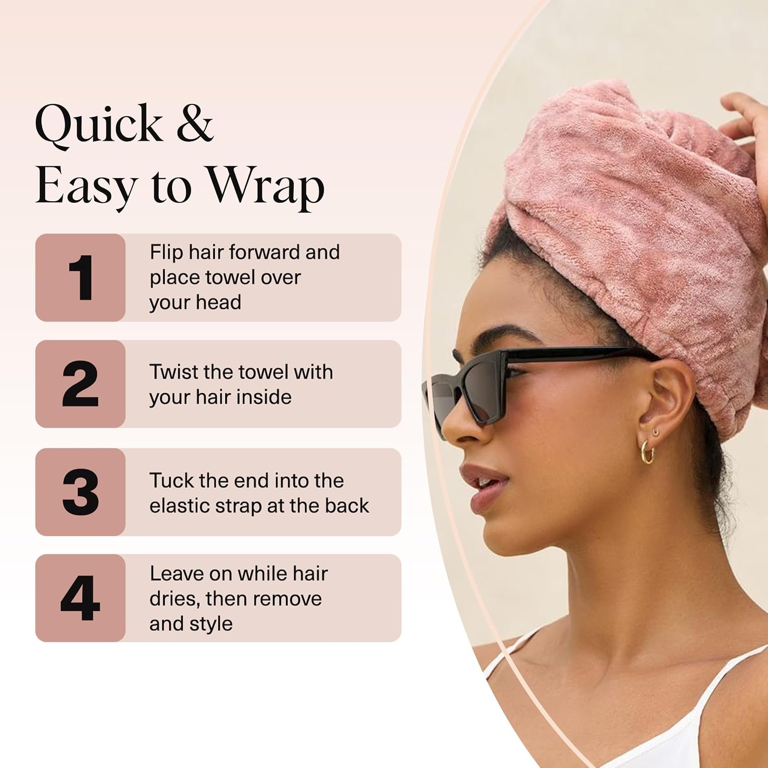Kitsch Plush Microfiber Hair Towel Wrap for Women – Ultra Absorbent Microfiber Bath Towels for Wet, Curly, Long or Short Hair – Anti-Frizz Hair Wrap, Great Hair Care Gifts for Women - Image 7