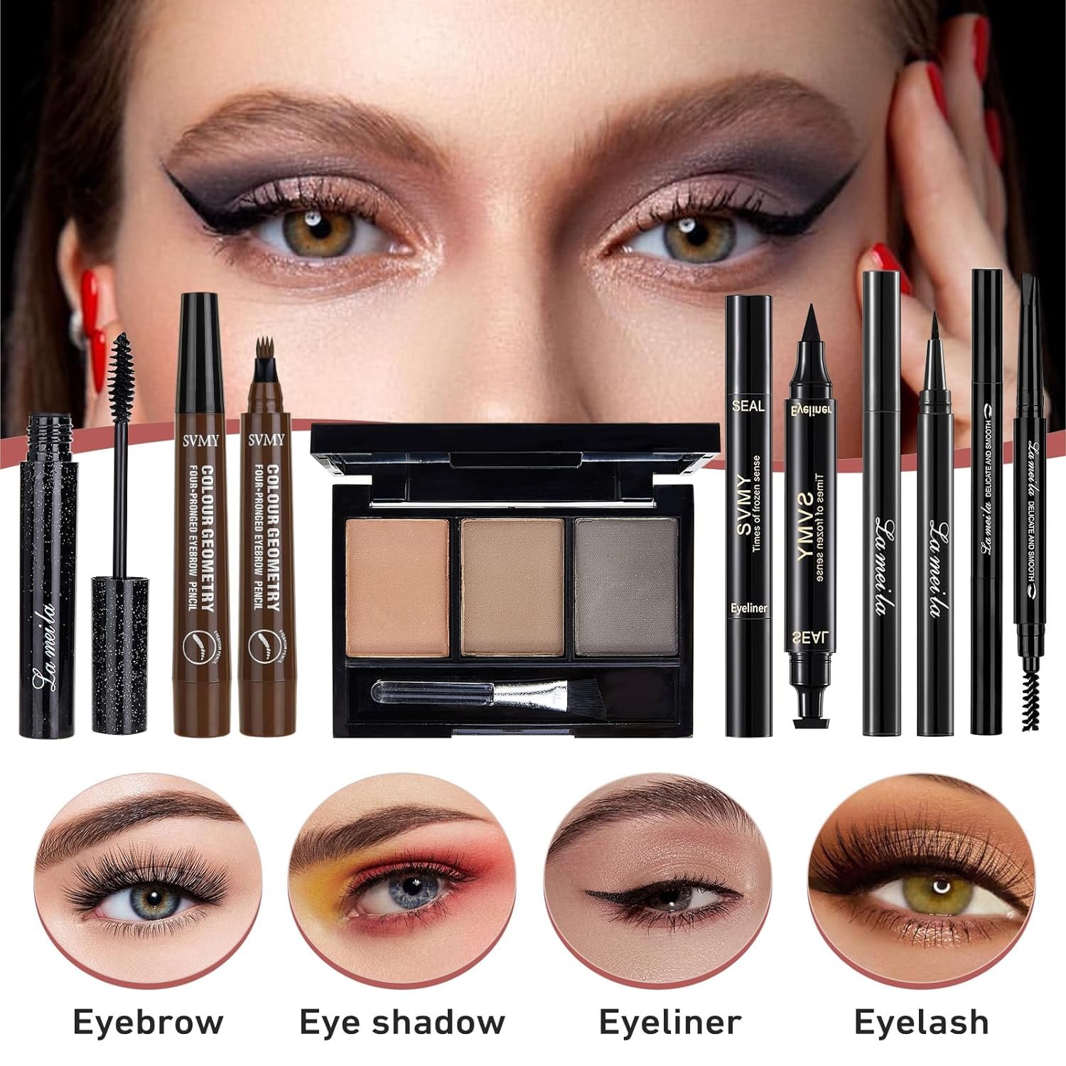 All In One Makeup Kit, Travel Makeup Kit, Makeup Gift Set, Makeup Kit for Women Full Kit, Makeup Bundle Includes Foundation Eyeshadow Palette Lipstick Eyeliner Mascara Contour Stick Cosmetic Brush Set - Image 5