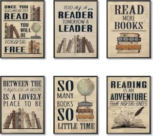 6 Piece Vintage Reading Quote Wall ...