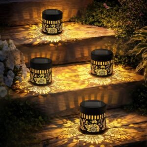 Solar Lanterns Outdoor Decor, 4 Pac...
