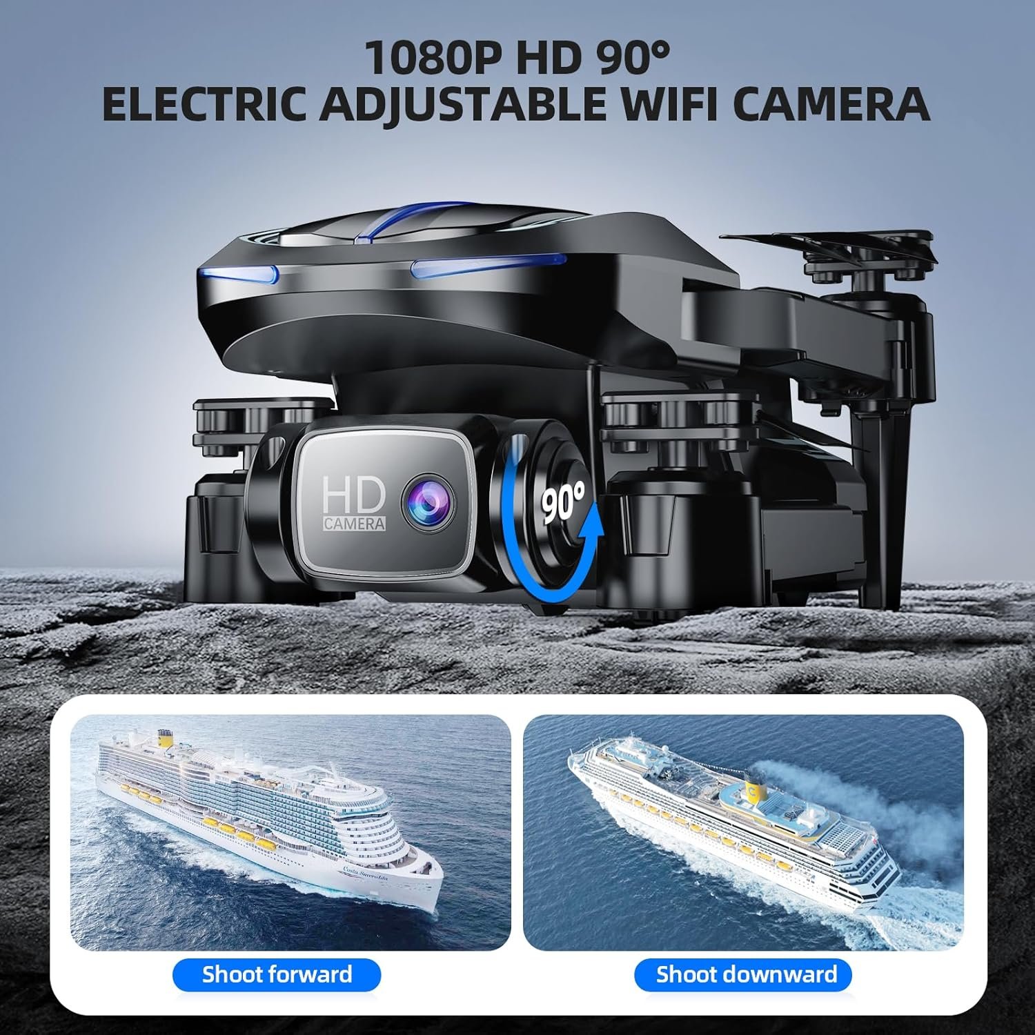 Drone with Camera for Adults Beginners Kids, Fun 1080P Foldable Mini Drone for Exciting Indoor Outdoor Play, RC Quadcopter with 2 Batteries, One Key Start, Easy to Fly, Altitude Hold, 3D Flips - Image 5