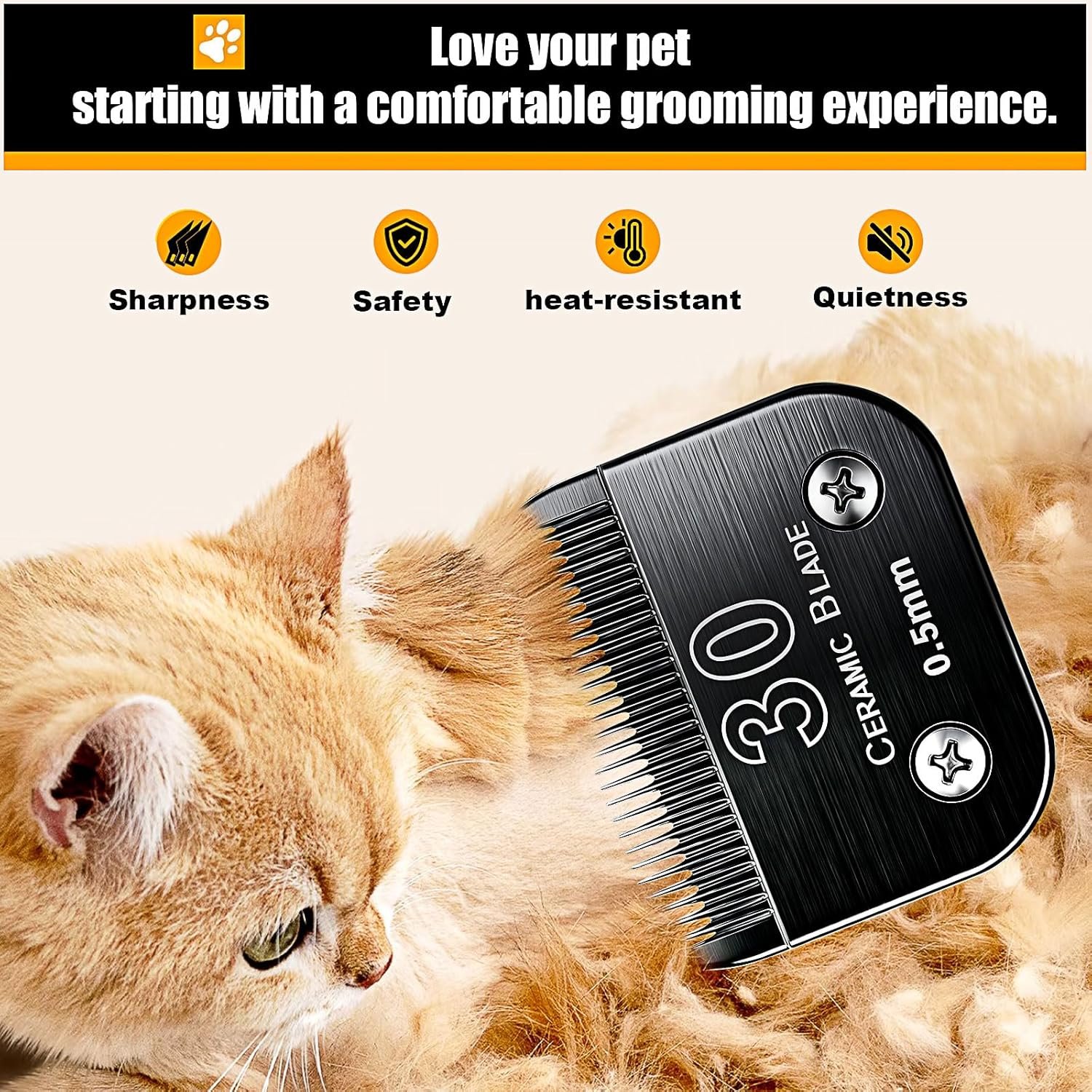 Dog Grooming Blades Detachable Stainless Steel Blade Compatible with Andis Clipper,Dog Clipper Blade for Wahl km10 Serise,Oster A5 Clippers (Black-#30/3PCS) - Image 4