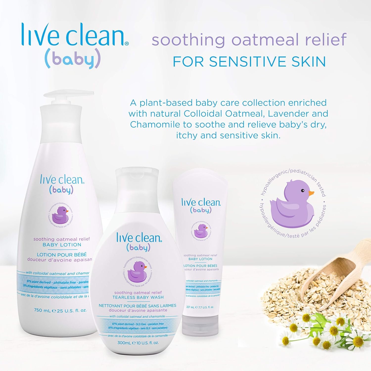 Live Clean Baby Skincare Essentials Gift Set, Soothing Oatmeal Relief, 4 Piece - Image 3