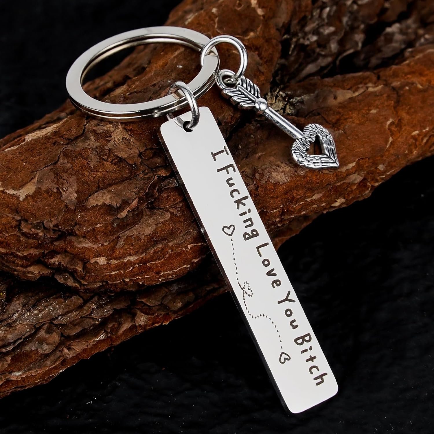 Best Friend Keychain for Women,Stainless Steel Key Chain Engrave I Fucking Love You Bitch Birthday Christmas Friendship Gift for Bestie Best Friends Female Bff - Image 5