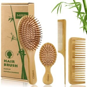 MRD Hair Brush Set, Natural Bamboo ...