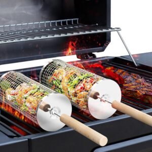 ivtivfu Rolling Grill Basket, Remov...