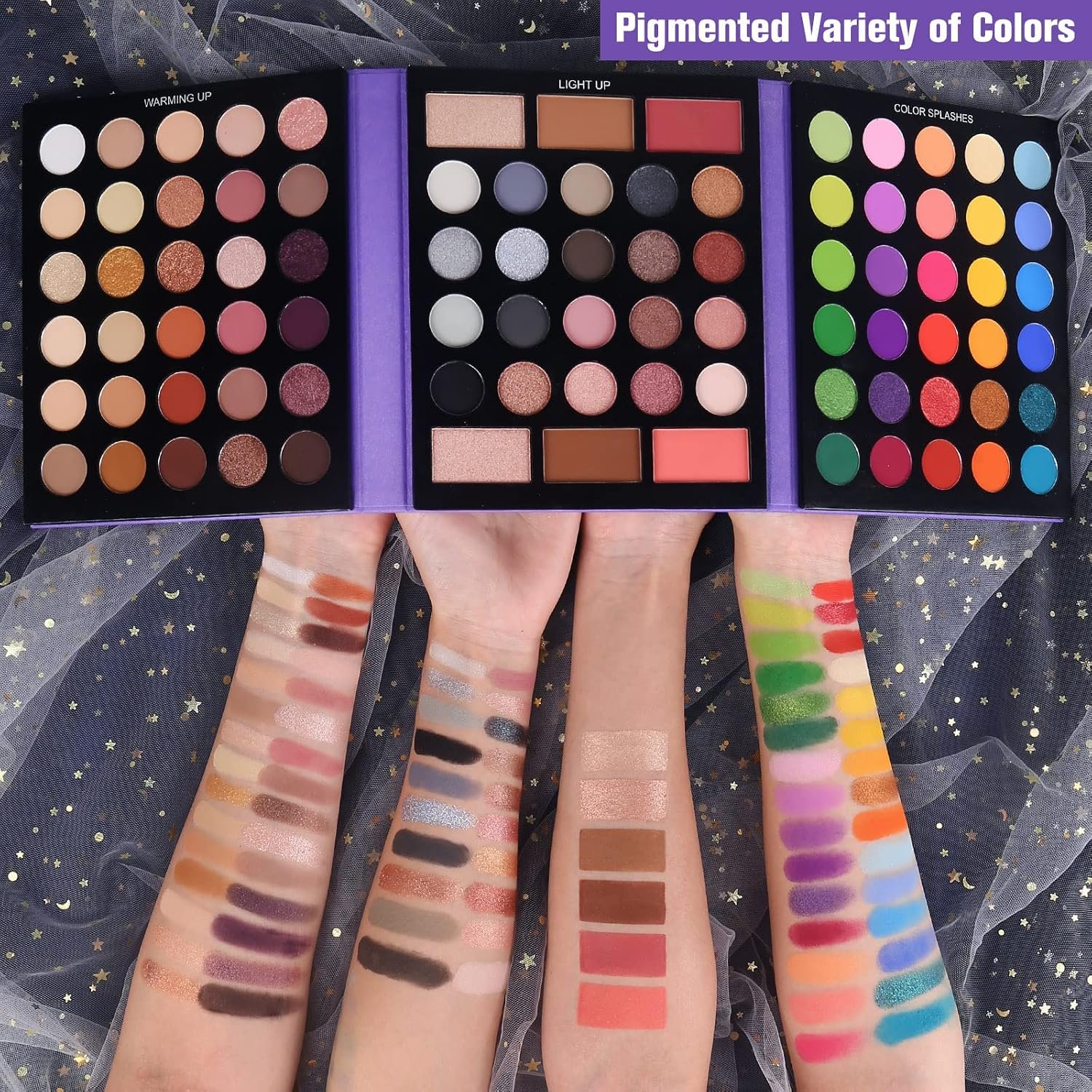 UCANBE Eyeshadow Palette with 15Pcs Brushes Makeup Set, Pigmented 86 Colors Make Up Sets Valentine's Day Gift, Matte Shimmer Glitter Eye Shadow Pallet Highlighter Contour Blush Powder Brush Beauty Kit - Image 2