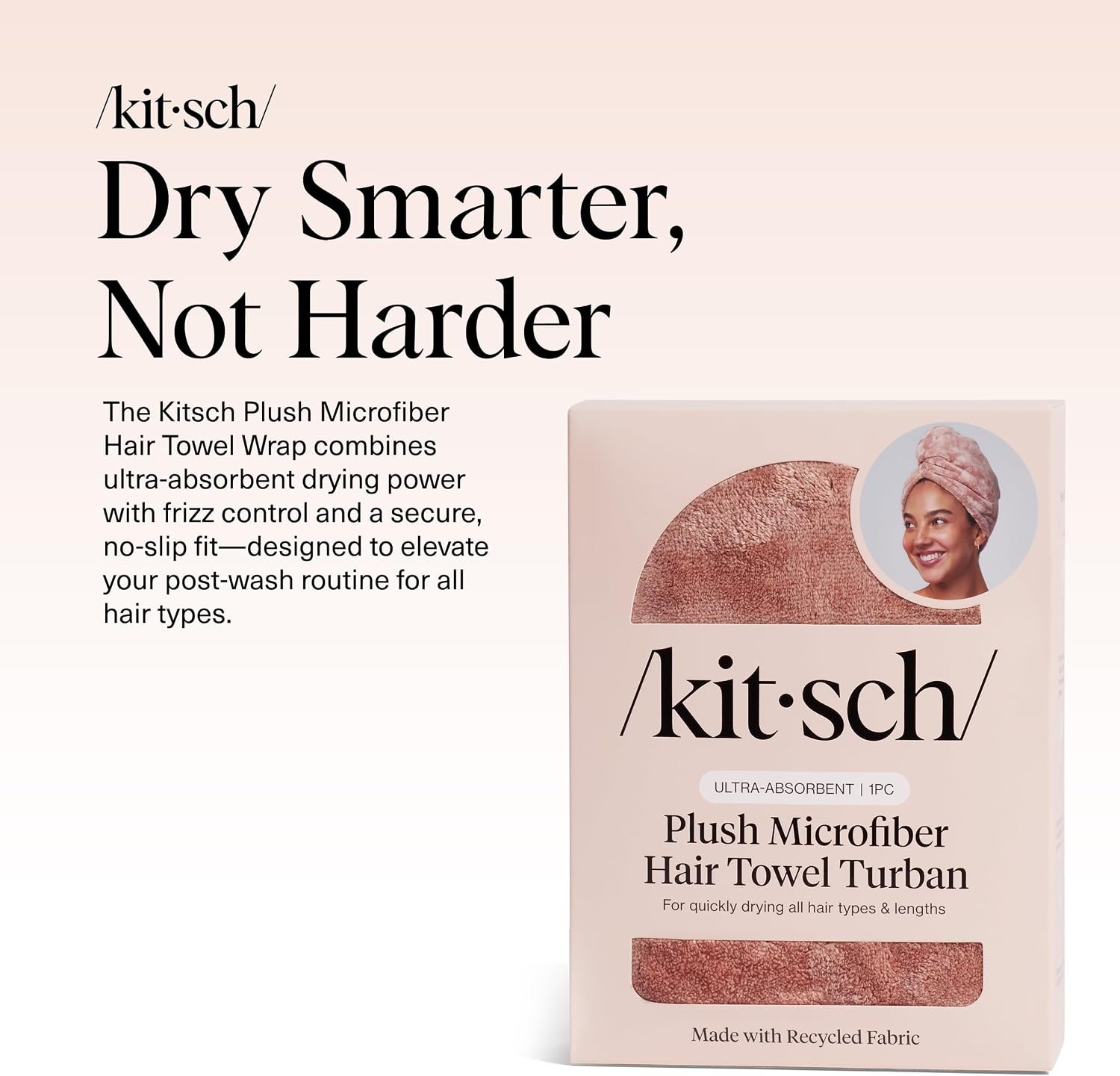 Kitsch Plush Microfiber Hair Towel Wrap for Women – Ultra Absorbent Microfiber Bath Towels for Wet, Curly, Long or Short Hair – Anti-Frizz Hair Wrap, Great Hair Care Gifts for Women - Image 2