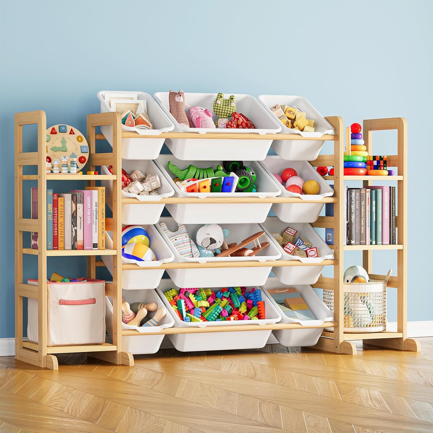 SpaceAid Toy Storage Organizer with 6 Shelves and 12 Bins, Bookshelf, Kids Shelf, Toy Box for Playroom Organization for Bedroom and Decor