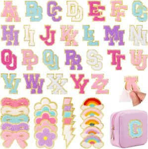 72 Pcs Preppy Chenille Patches Self...