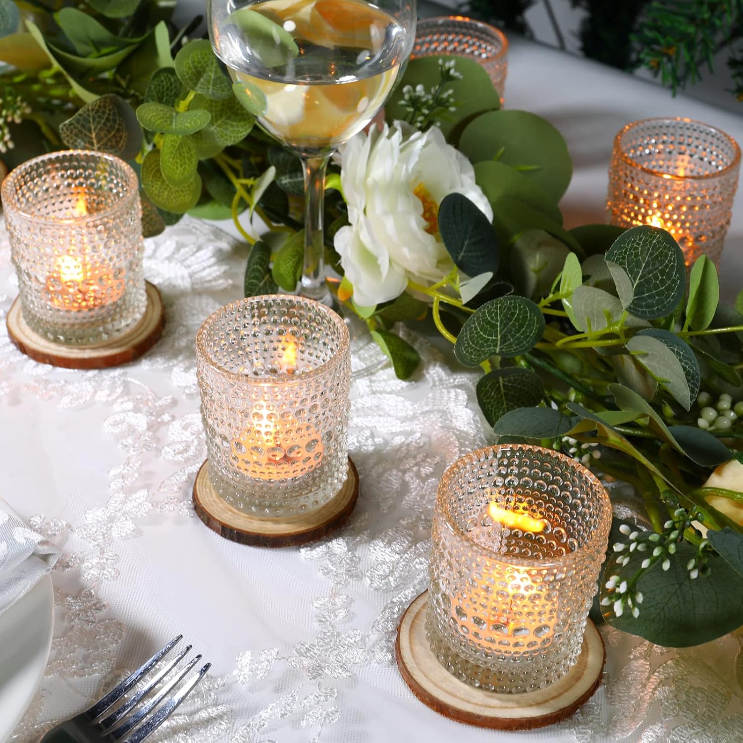24 Pack Votive Candle Holders, Clear Glass Tealight Candle Holders DIY Wax Filling for Wedding, Tea Light Candles Holder for Home Table Decoration - Image 7