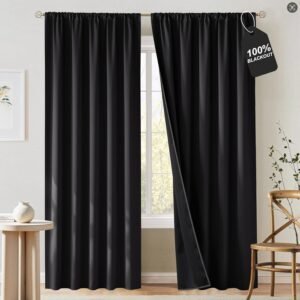 NICETOWN Black Out Curtains 84 inch...