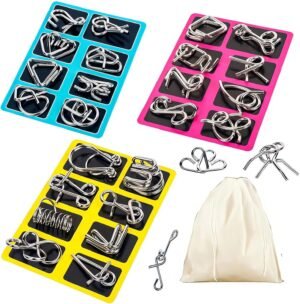 Metal Wire Puzzle Set of 24 with Po...