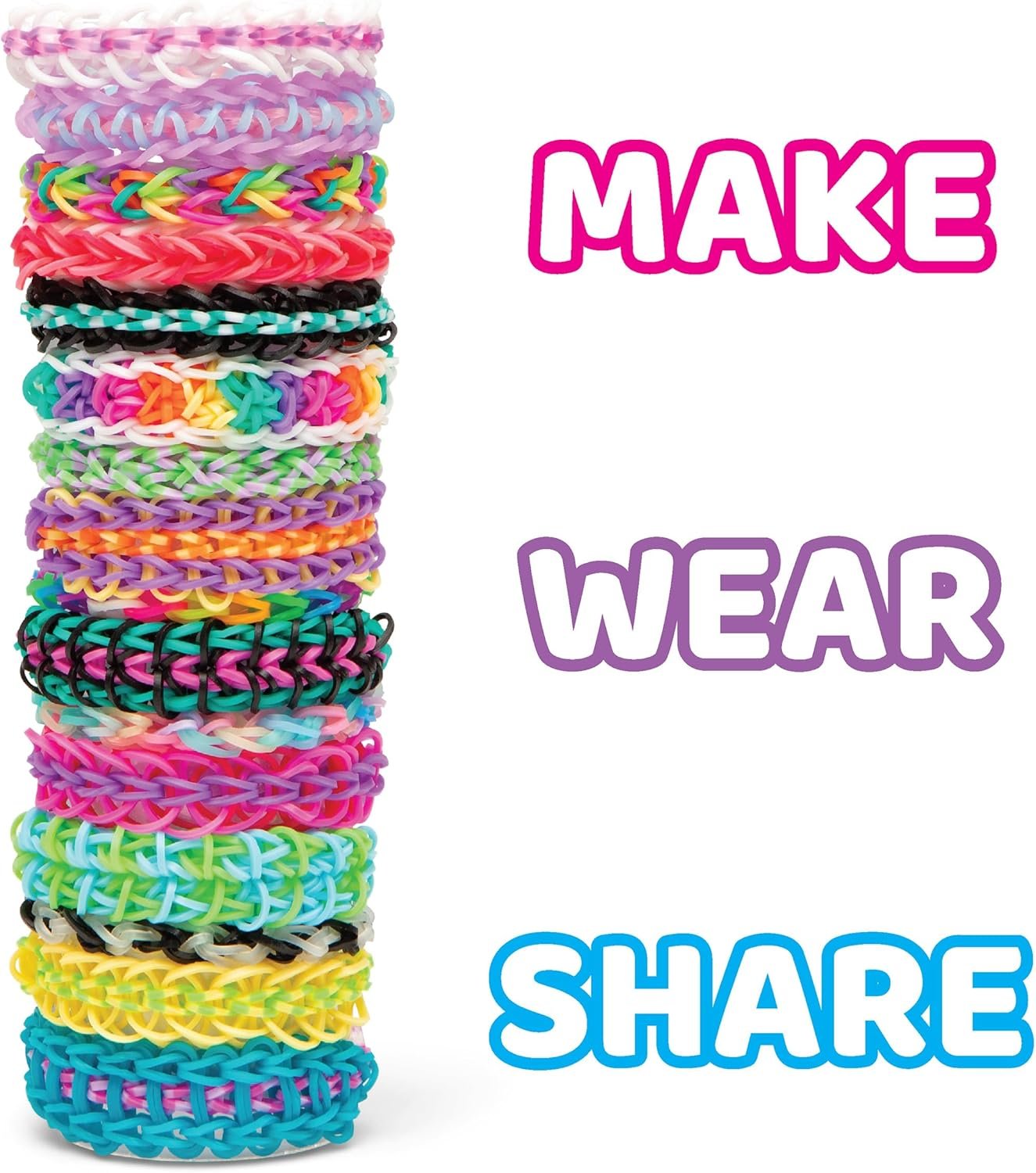 Rainbow Loom MEGA Combo Set, Features 7000+ Colorful Rubber Bands, 2 Step-by-Step Bracelet Instructions, Organizer Case, Great Gift for Kids 7+ DIY Craft, STEAM - Image 2