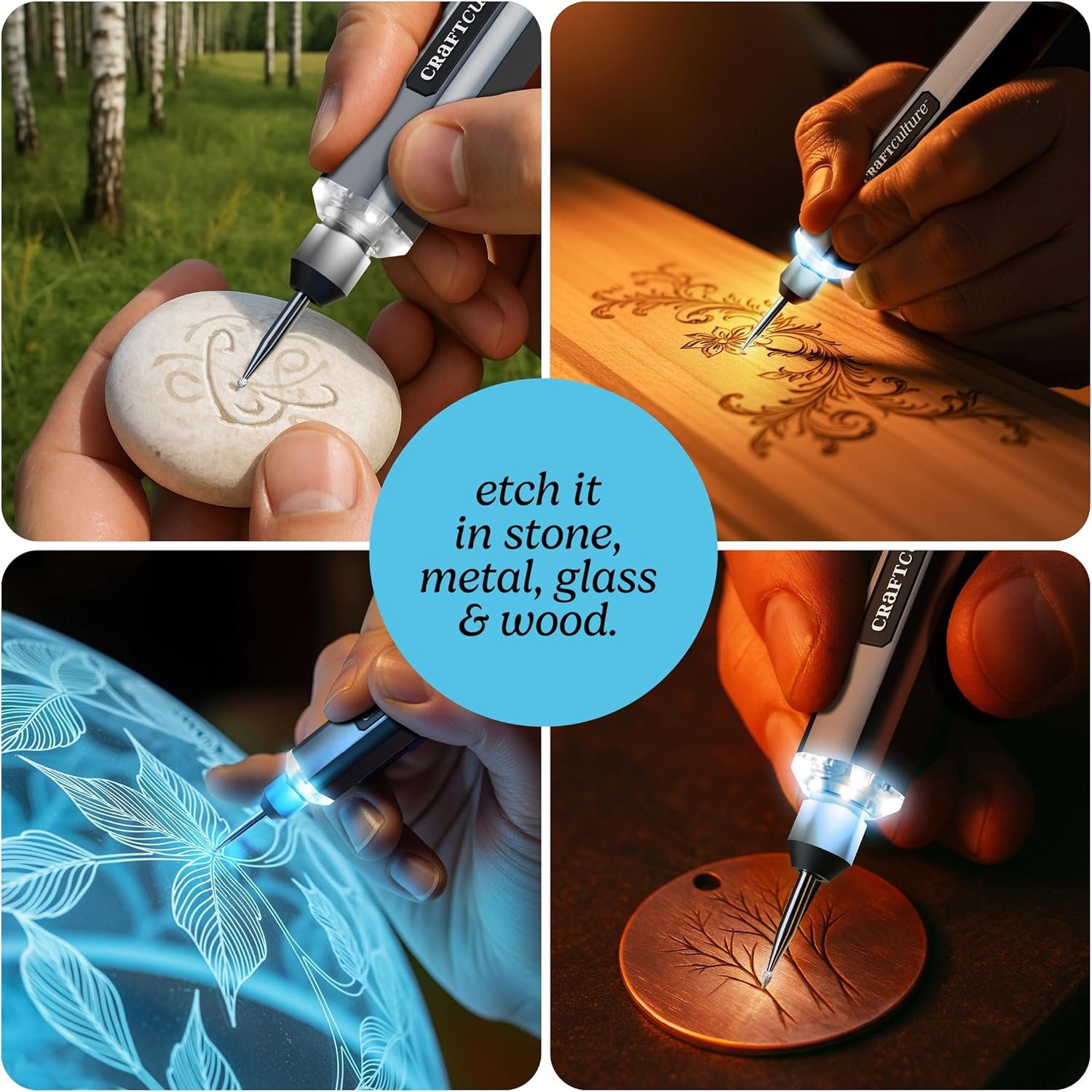 EtchMate Engraving Pen for Metal, Wood, Glass, Plastic & All Materials - Engraver Pen Tool - Teen Boy Gifts - Unique Gifts for Women, Teenage Girl - Cool Christmas Gift Ideas - Craft Kits for Adults - Image 7