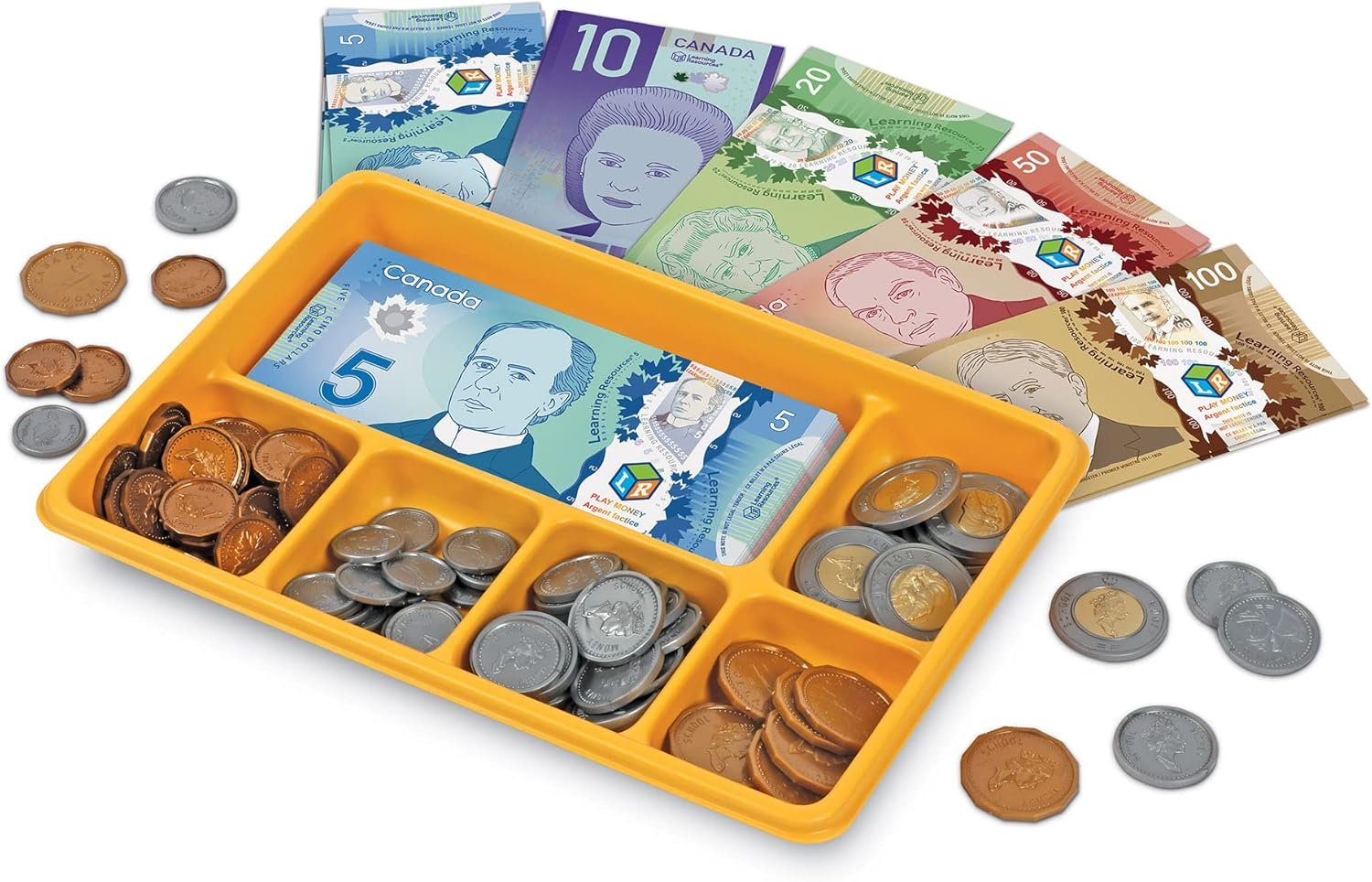 Learning Resources Canadian Currency-X-Change, Pretend Play Money for Kids, Develops Sorting and Money Skills, 211 Pieces, Ages 5+ - Image 2