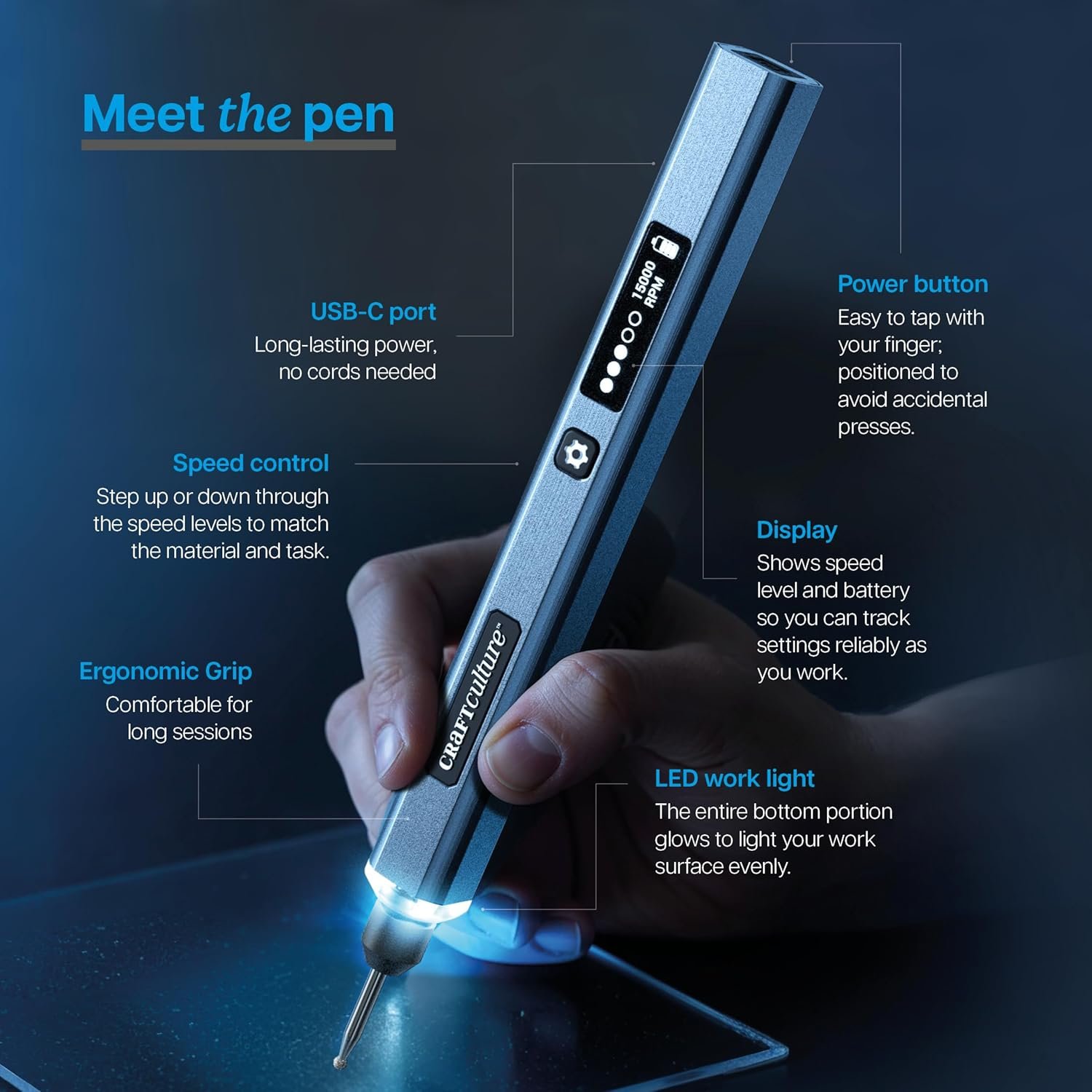 EtchMate Engraving Pen for Metal, Wood, Glass, Plastic & All Materials - Engraver Pen Tool - Teen Boy Gifts - Unique Gifts for Women, Teenage Girl - Cool Christmas Gift Ideas - Craft Kits for Adults - Image 3