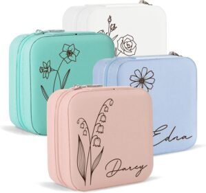 Custom Name Jewelry Box with Birth ...