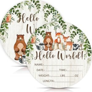 Birth Stat Sign for Newborn, Woodla...