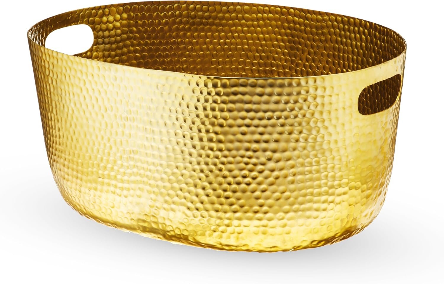 Twine Gold Hammered Tub - Large Drink Beverage Tub Chiller, Wine, Beer & Drink Bucket for Parties in 4 Gallon Capacity, Gold - Image 5