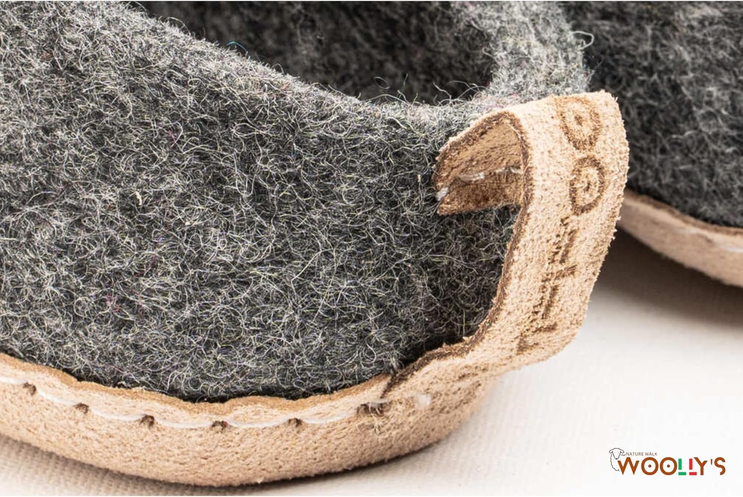 Woolly's Indoor Open Heel Slippers With Leather Sole | Premium New Zealand Wool | Handcrafted with Italian Design | Soft, Breathable & Ordor Free - Image 2