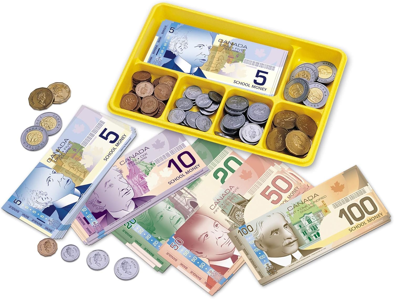 Learning Resources Canadian Currency-X-Change, Pretend Play Money for Kids, Develops Sorting and Money Skills, 211 Pieces, Ages 5+ - Image 3