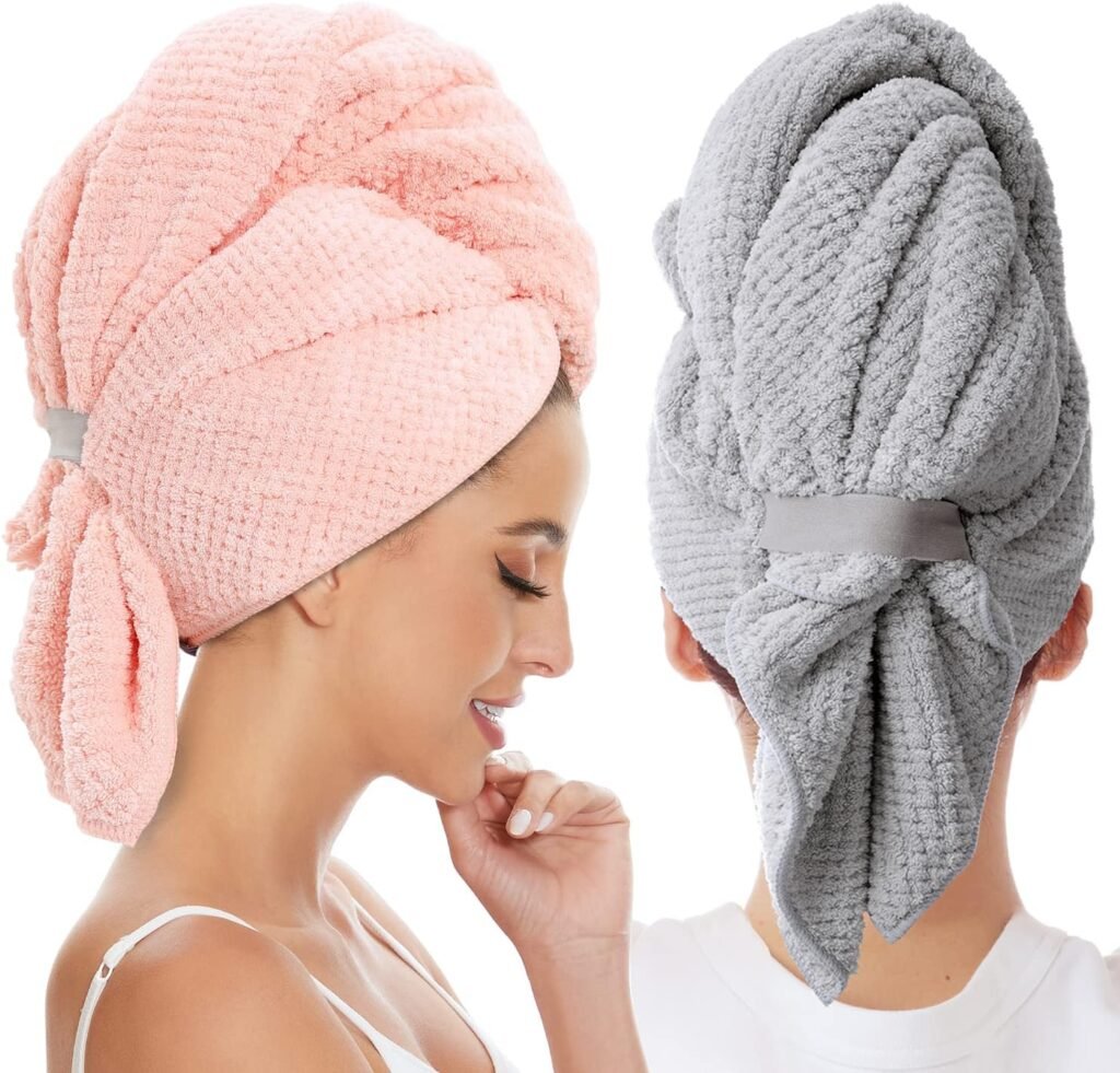 2 Pack Large Microfiber Hair Towel ...