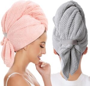2 Pack Large Microfiber Hair Towel ...