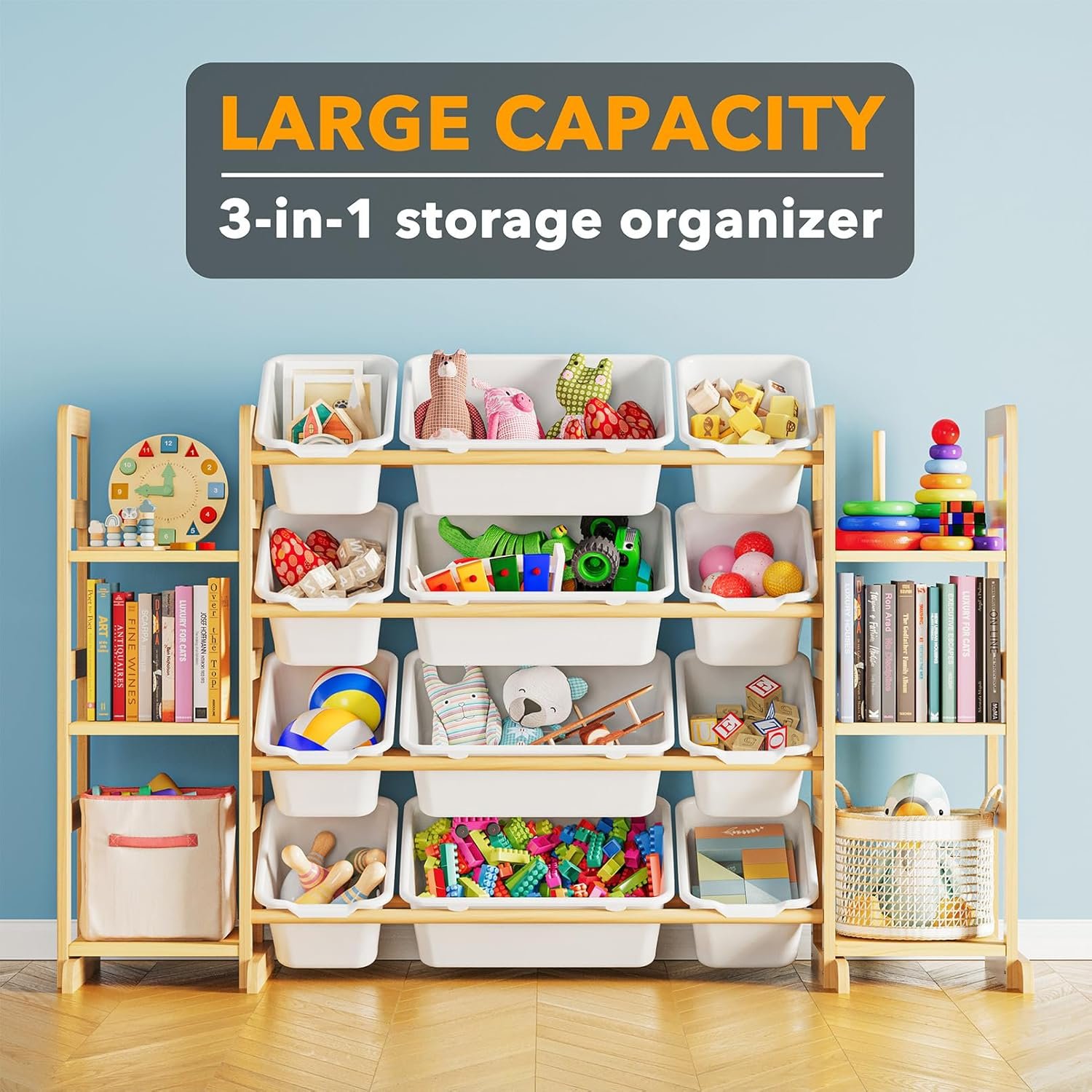 SpaceAid Toy Storage Organizer with 6 Shelves and 12 Bins, Bookshelf, Kids Shelf, Toy Box for Playroom Organization for Bedroom and Decor - Image 3