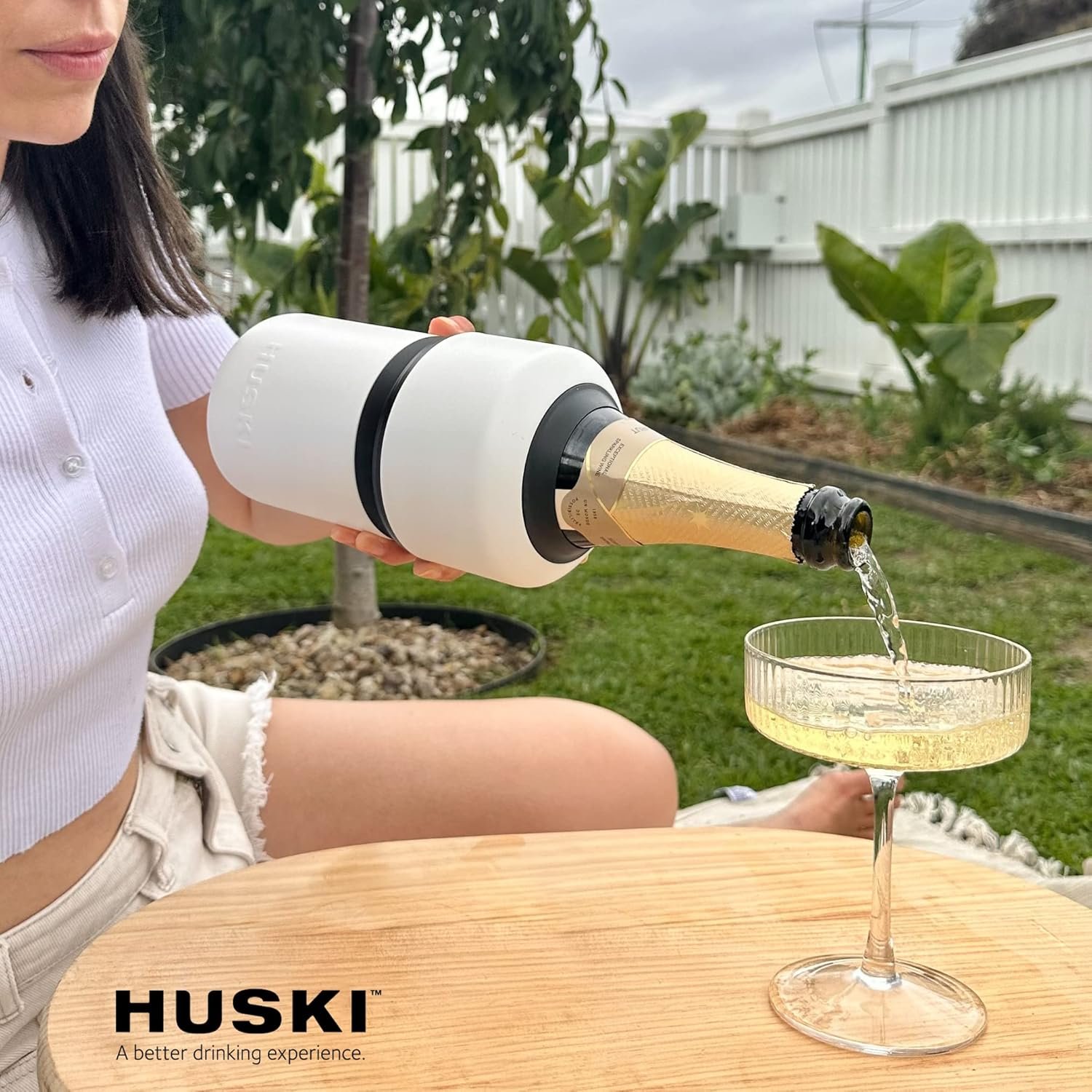 Huski Wine Chiller | Award Winning Iceless Design | Keeps Wine Cold up to 6 Hours | Wine Accessory | Next Generation Ice Bucket | Fits Some Champagne Bottles | Perfect Gift for Wine Lovers (Stainless) - Image 5
