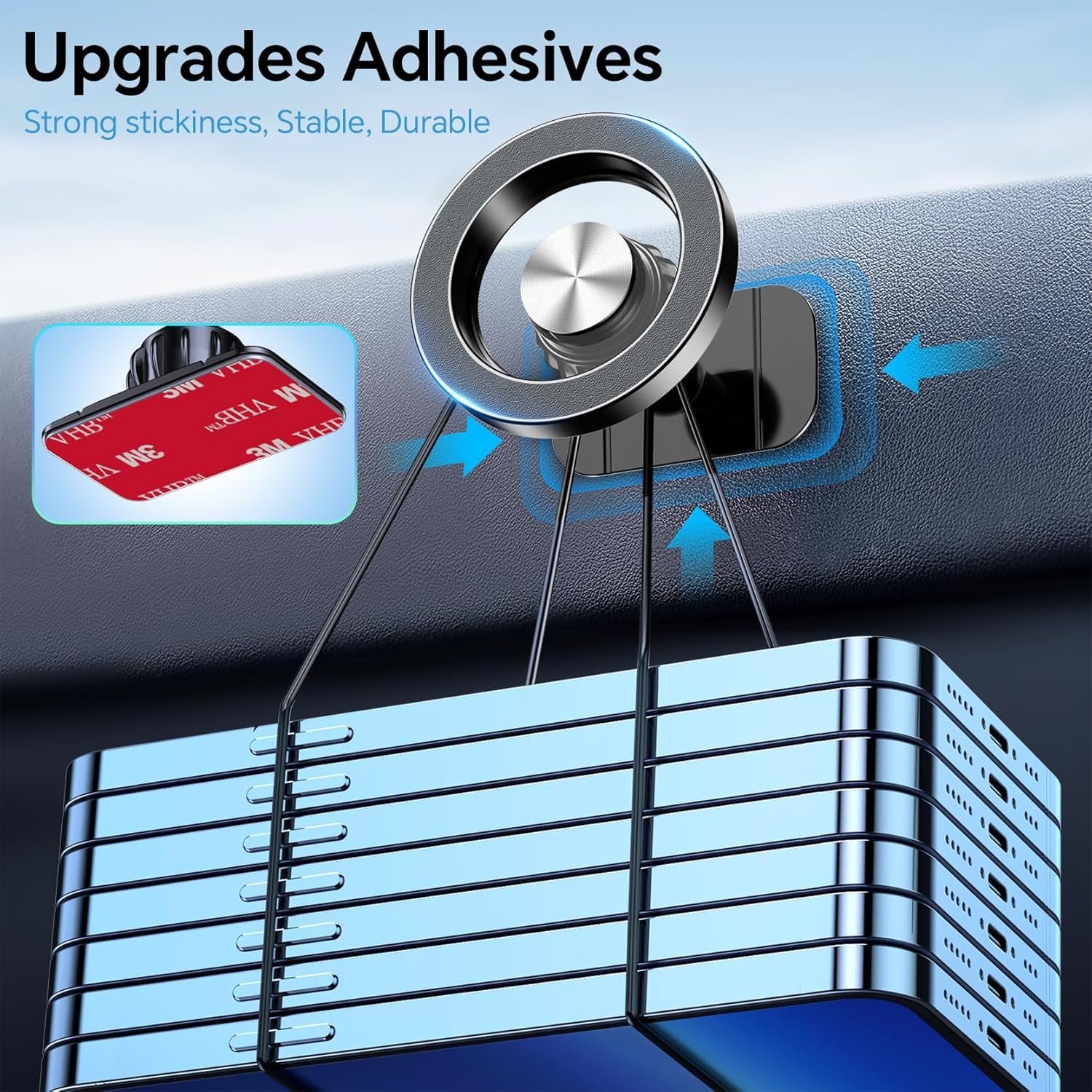 Kaistyle for Magsafe Car Mount【20 Strongest Magnets】Magnetic Phone Holder for Car Phone Holder Mount Dash【360°】Cell Phone Mount for Car Accessories for Women Men iPhone 17 Pro Max Air 16 15 14 13 12 - Image 5