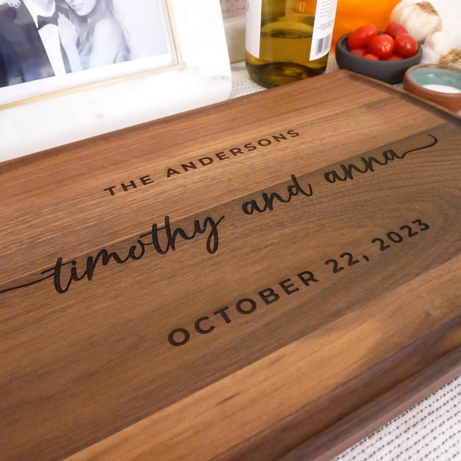Handmade in Canada - Personalized Cutting Board - Unique Wedding Gift Idea for Couples, Anniversary, Bridal Shower, Housewarming - Christmas Gift for Couples - Custom Charcuterie & Cheese Board - Image 8