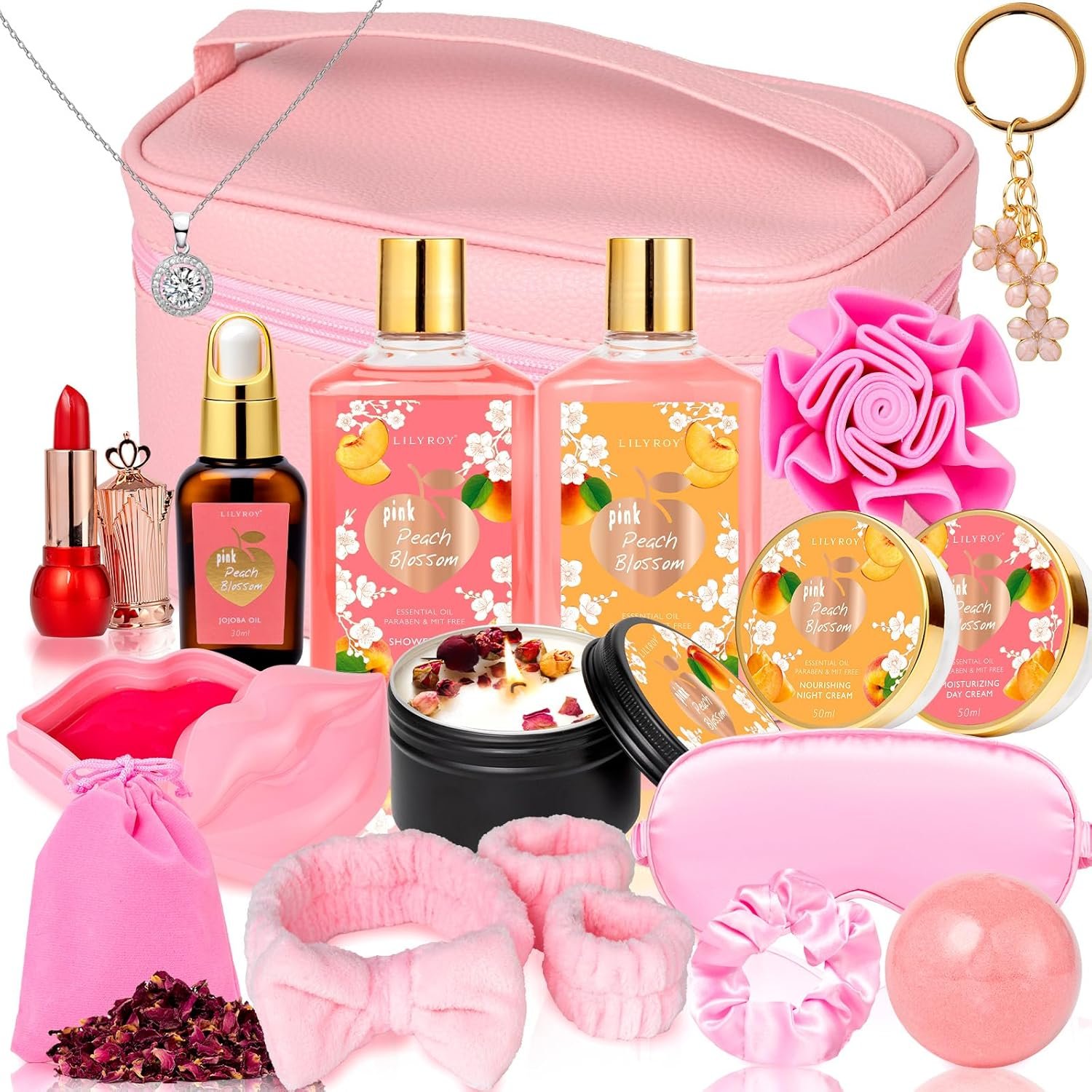 Gifts for Women, Birthday Gifts - 20-Piece Bath & Body Gift Bath Gift Set for Women, Self Care Kit with Necklace, Diffuser & More | Perfect for Mothers Day, Christmas, Anniversary, Holiday Gift for Her