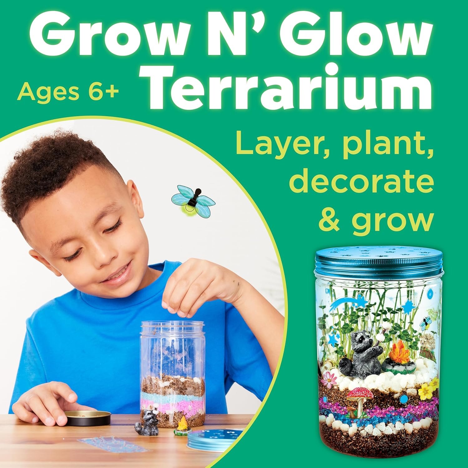 Creativity for Kids Grow 'N Glow Terrarium Kit - Educational Science Kits | Screen Free Summer Fun Activities | Gifts for Boys and Girls | Craft and STEM Projects (Ages 6+) - Image 4