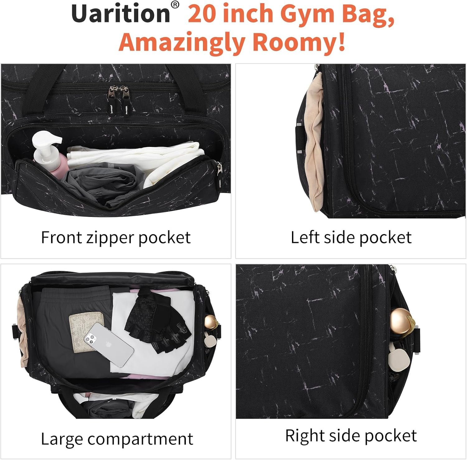 55L Gym Bag for Men/Women, Large Sports Duffle Bags, Lightweight Workout Bags - Image 4