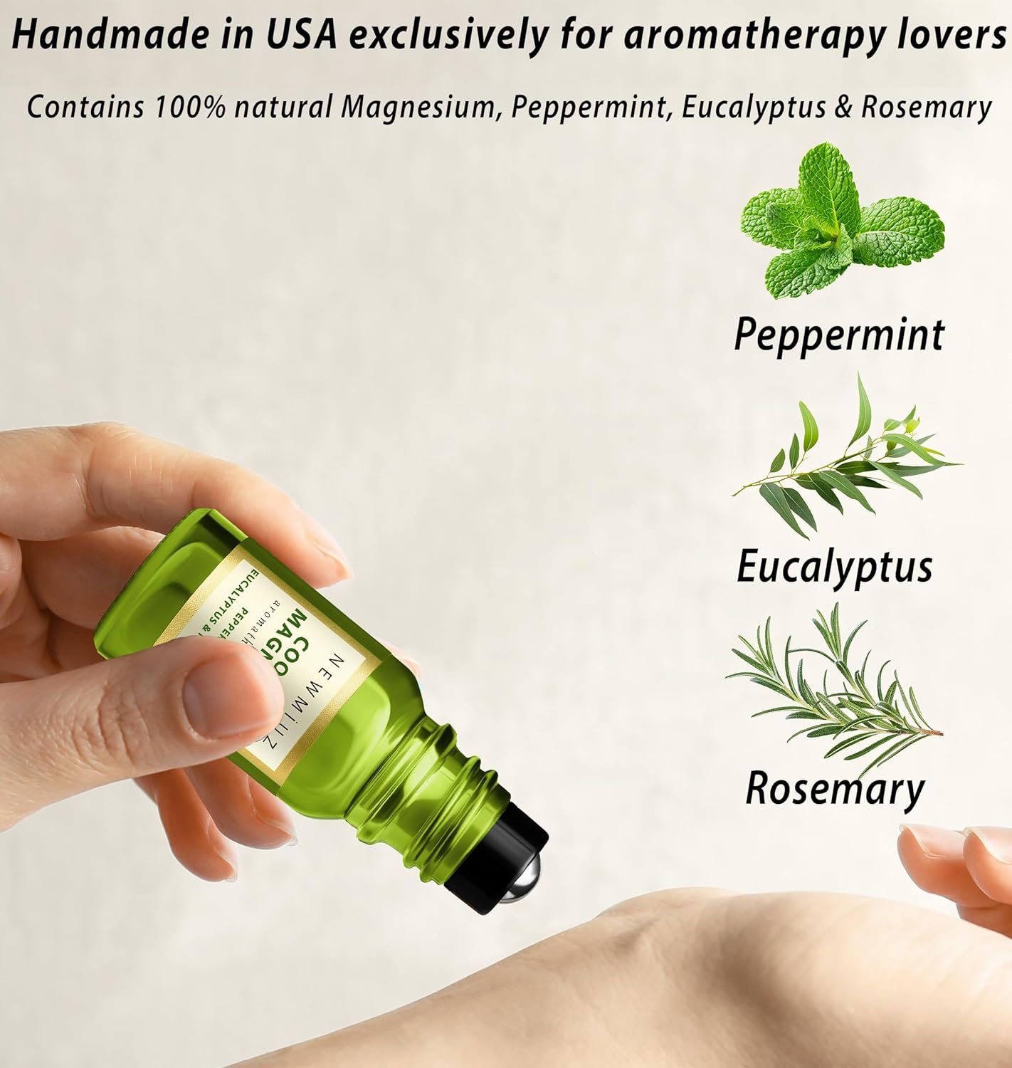 Migraine Roll on Stick Tension Headache Relief Magnesium Cooling Peppermint Eucalyptus Essential Oil Sinus Aromatherapy Roller Natural Self Care Gift - Image 4