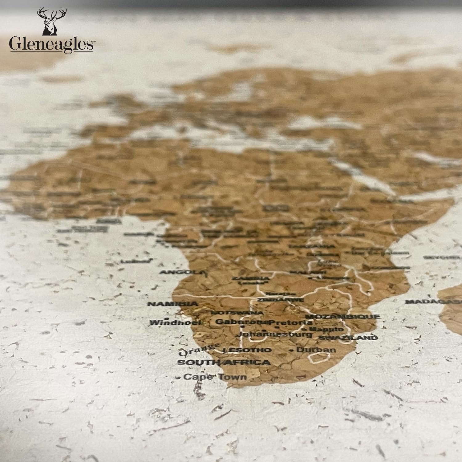 Gleneagles World Travel Map & Pin Board Beige - Framed Pinboard Cork Wooden Design 70 Push Pins Included | 14.2'' x 21.2'' Personalised Home Wanderlust Wall Art Decor for Travelers Geography - Image 7