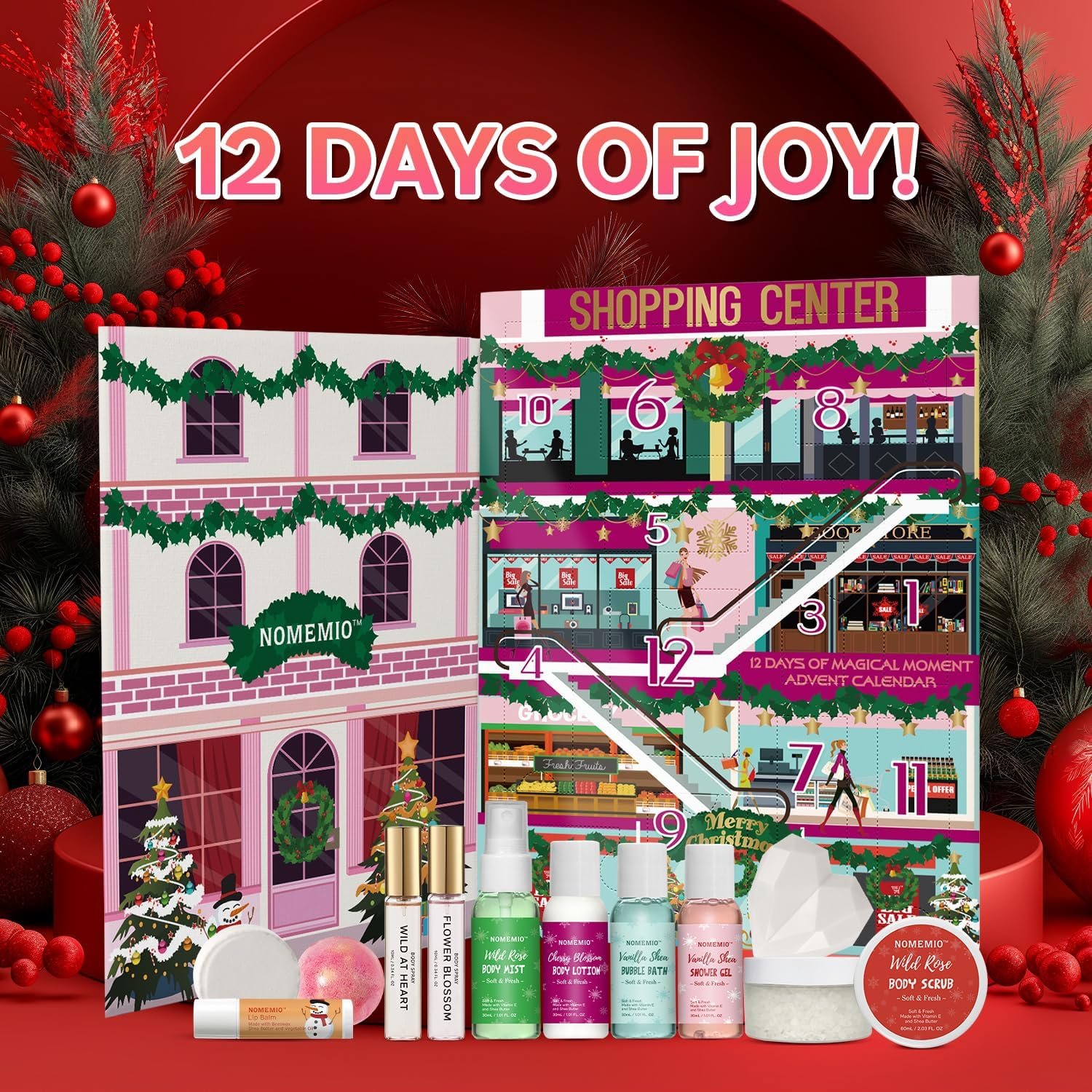 Beauty Advent Calendar 2025 for Adults Women & Teen Girls, 12 Days Bath and Body Christmas Gifts Sets for Women, 12pcs Spa Gift Baskets for Her, Skincare Beauty Gifts Box Kit - Image 5
