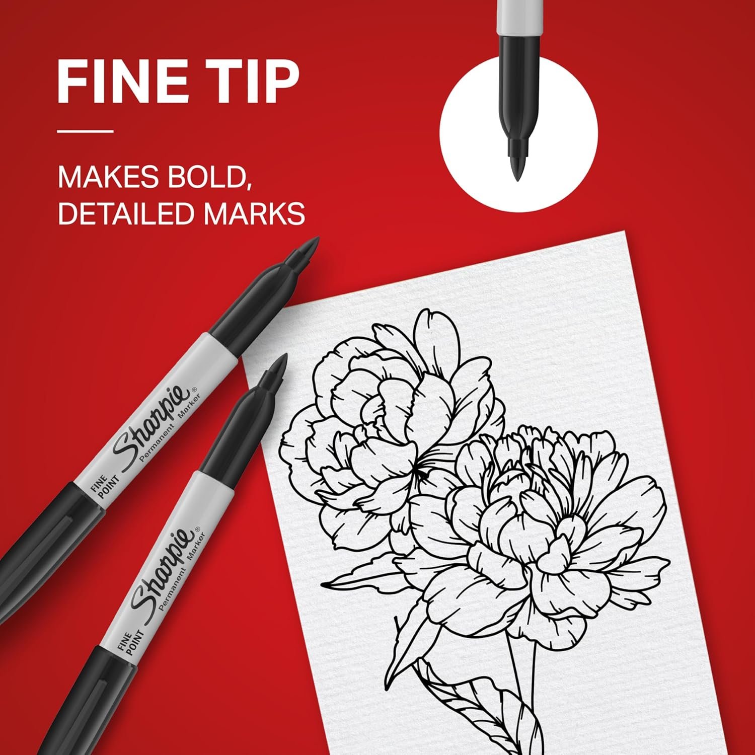 Sharpie Permanent Markers, Fine Tip, Black, 12 Count - Quick Drying, Fade Resistant, For Wood, Plastic, Paper, Metal, And More - Image 3