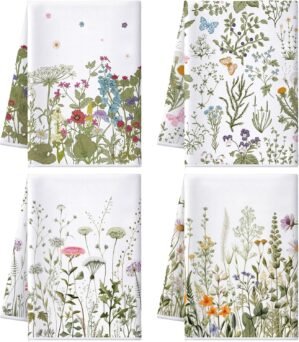 Bencailor 4 Pcs Wild Flower Kitchen...