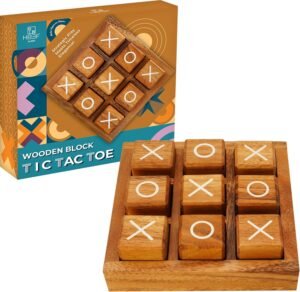 BSIRI Wooden XO Blocks Tic Tac Toe ...