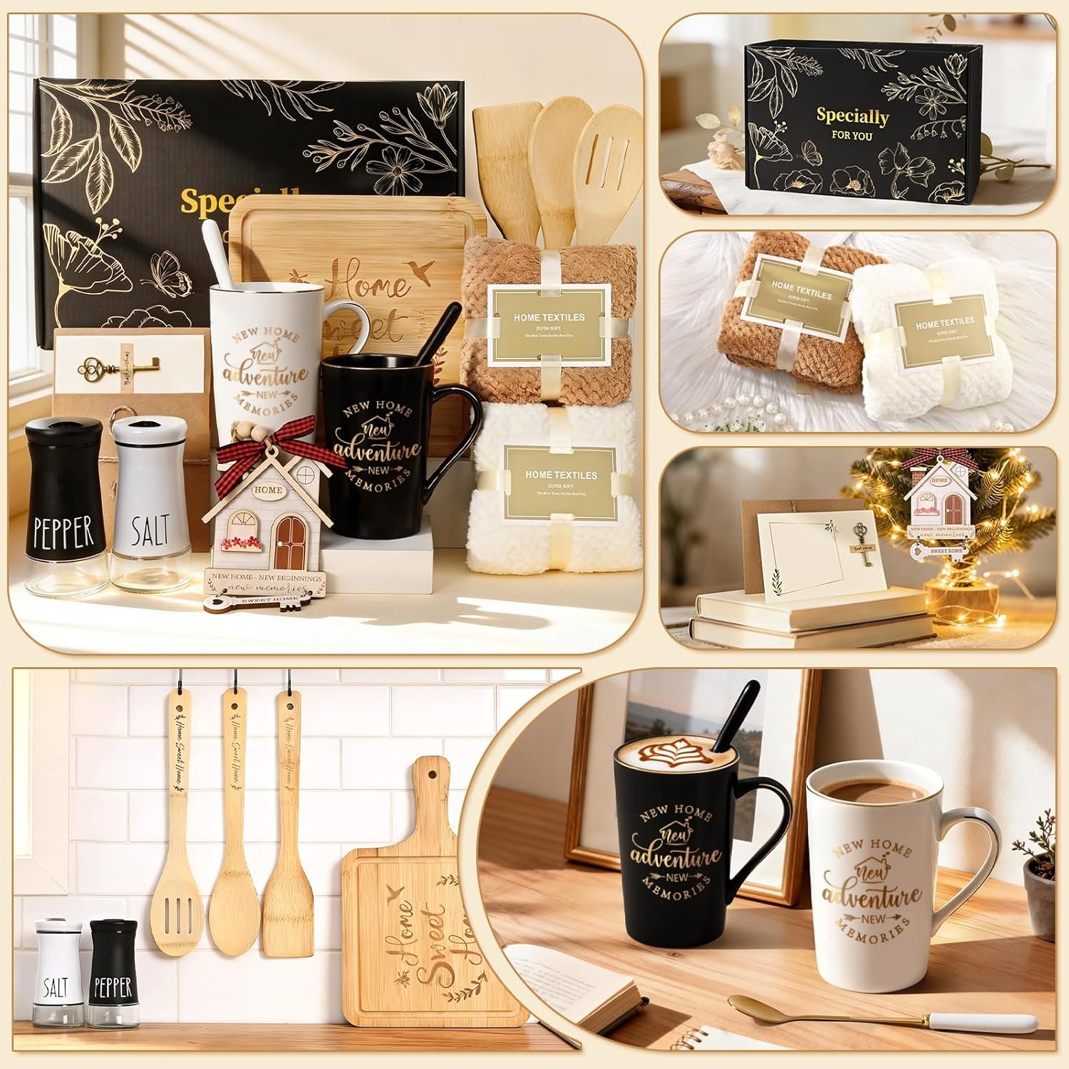 Maustic House Warming Gifts New Home, 14 Pcs New House Gift Basket, Housewarming Present for Homeowners Couples Women, Closing Gifts for Home Buyers - Image 6