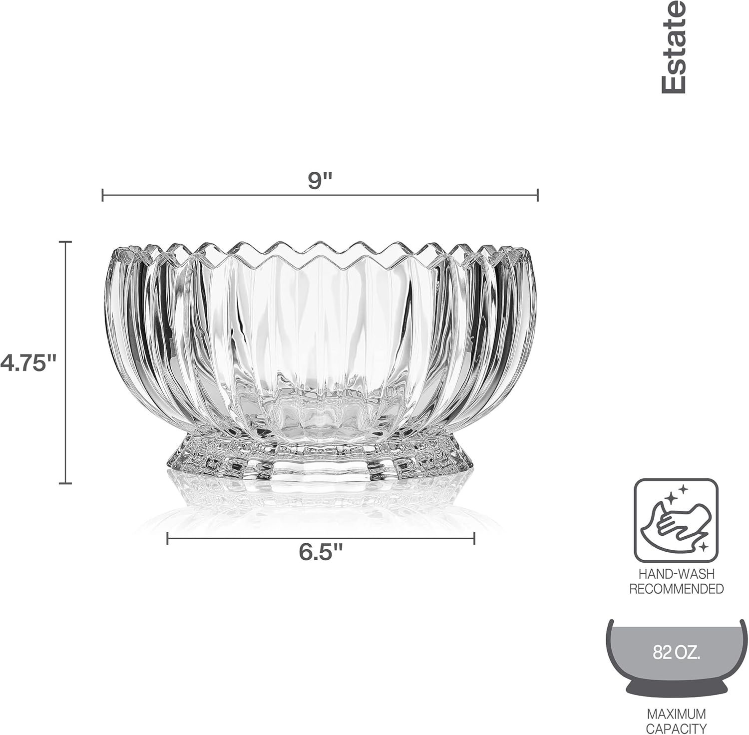 Mikasa Estate Crystal Footed Bowl, 9 Inch - Image 3