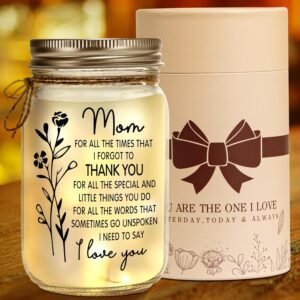 Mason Jar Night Light for Mom, Moth...