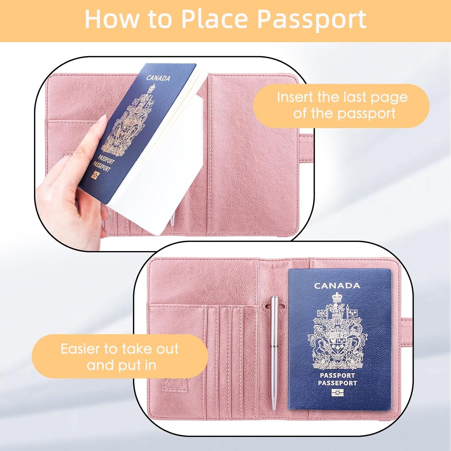 WALNEW RFID Blocking Passport Holder Travel Wallet Cover Case - Image 6