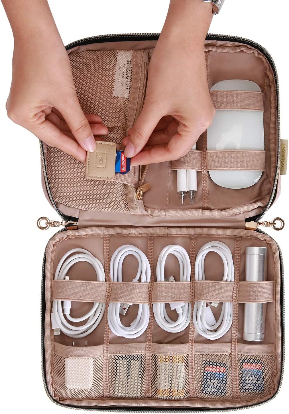 Bagsmart Travel Cable Organizer, Electronics Accessories Cases, Tech Bag for Hard Drives, Cables, Charger, USB, SD Card - Image 3