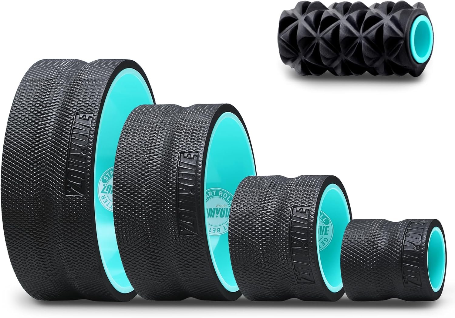 5 Pack Foam Roller- Yoga Wheel for Back Pain Reliefn & Stretching, Back Wheel for Deep Tissue Massage, Foam Roller for Physical Therapy & Exercise